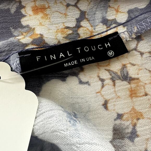 NWT Final Touch Maternity Blue Floral V-Neck Short Sleeve Dress Size Medium - Picture 5 of 8